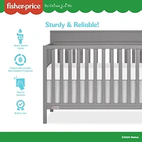 Fisher-Price Miles 5-in-1 Convertible Crib by Dream On Me, 3 height setting