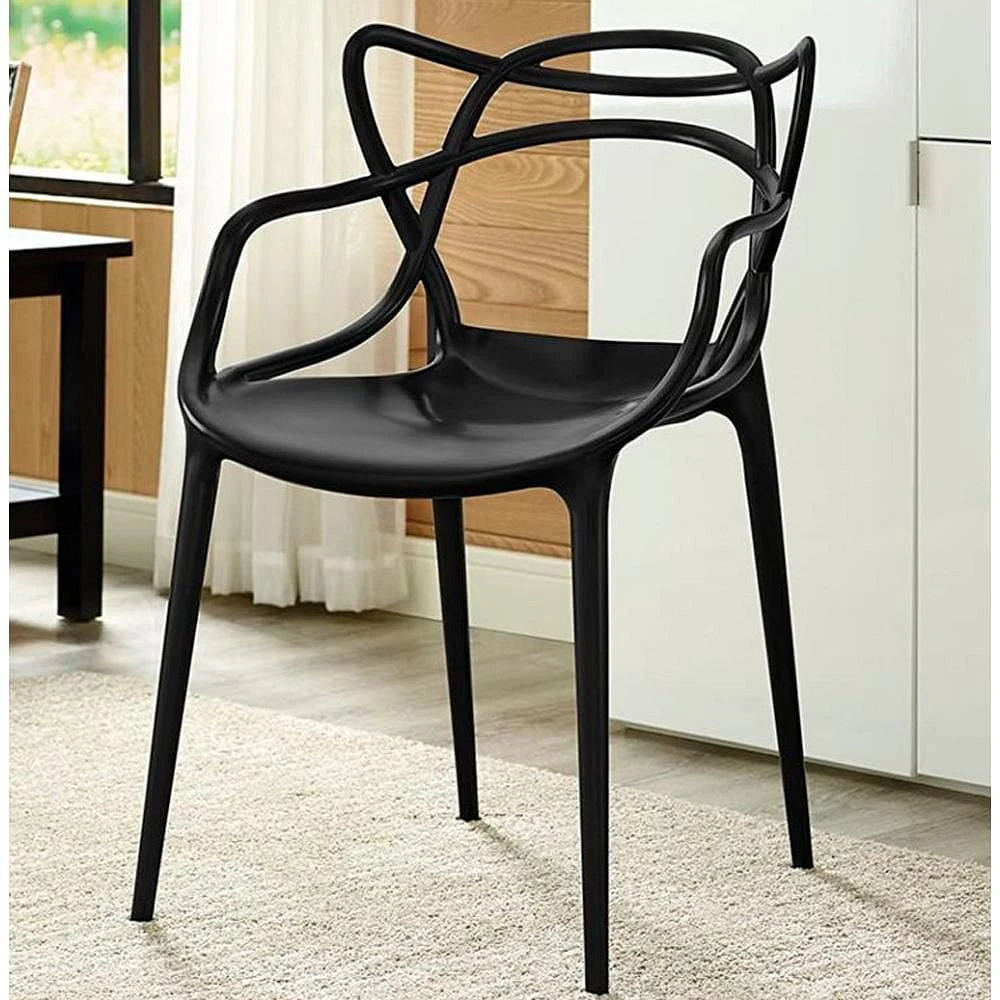 Heavenly Collection Black Plastic Dining Chair