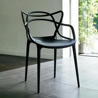 Heavenly Collection Black Plastic Dining Chair