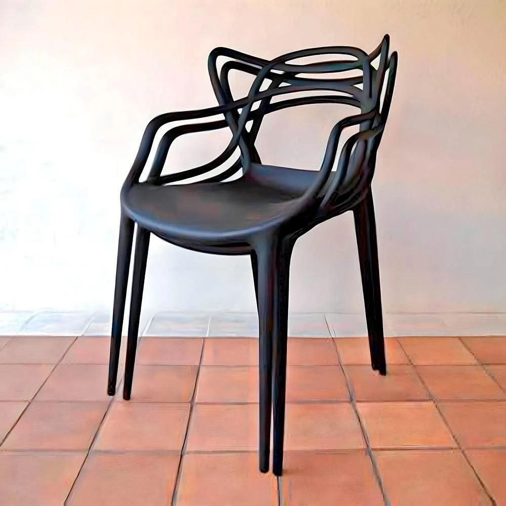 Heavenly Collection Black Plastic Dining Chair