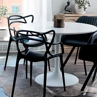 Heavenly Collection Black Plastic Dining Chair