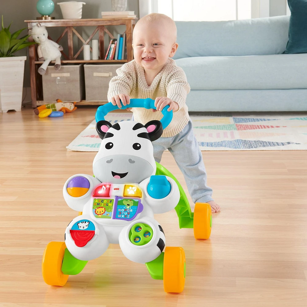 Fisher-Price Learn with Me Zebra Walker Baby & Toddler Learning Toy with Music & Lights - French Edition, Ages 6M+