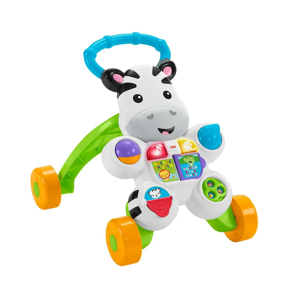 Fisher-Price Learn with Me Zebra Walker Baby & Toddler Learning Toy with Music & Lights - French Edition, Ages 6M+