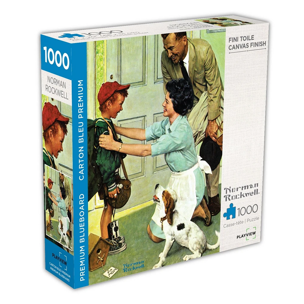 1000 Piece Linen Finish Blueboard Puzzle Norman Rockwell Home From Camp