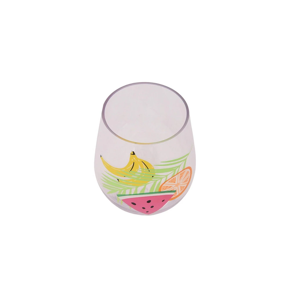 Mainstays 19.oz Tropical Acrylic Stemless Wine Glass 1pc