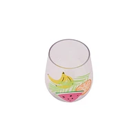 Mainstays 19.oz Tropical Acrylic Stemless Wine Glass 1pc