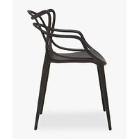 Heavenly Collection Black Plastic Dining Chair