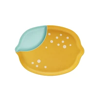 Hometrends Lemon Bamboo Melamine Serve Set L 13.9 x W 10.2 Inch 2pc