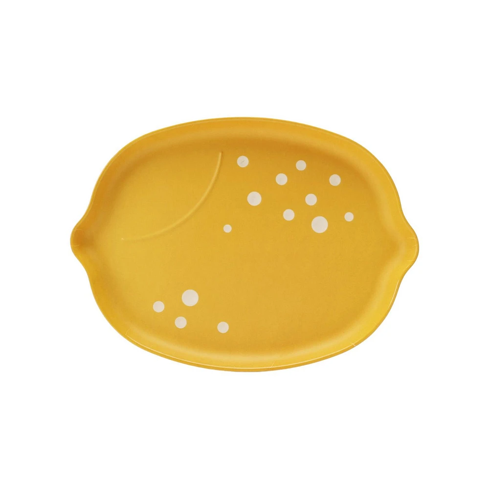 Hometrends Lemon Bamboo Melamine Serve Set L 13.9 x W 10.2 Inch 2pc