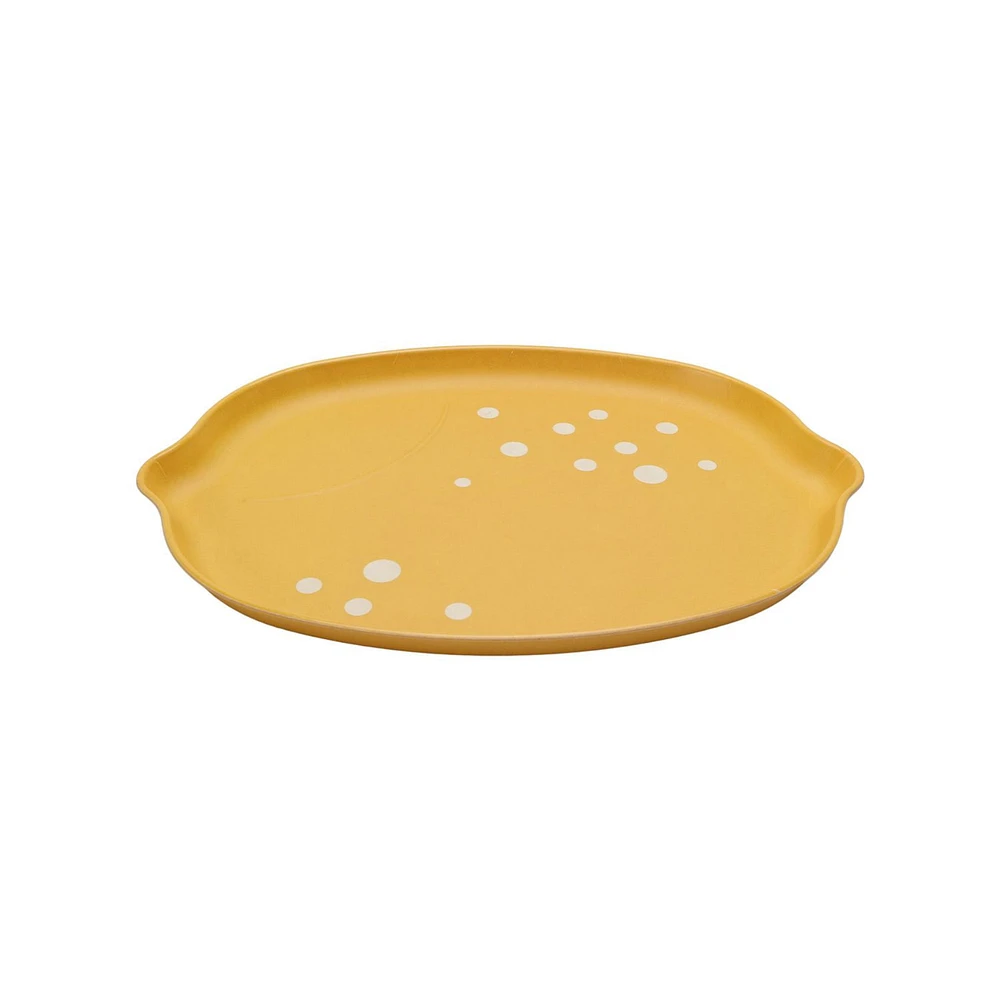 Hometrends Lemon Bamboo Melamine Serve Set L 13.9 x W 10.2 Inch 2pc