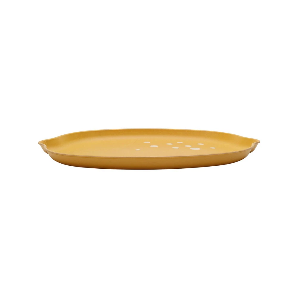 Hometrends Lemon Bamboo Melamine Serve Set L 13.9 x W 10.2 Inch 2pc