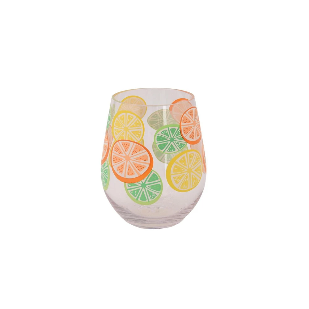 Mainstays 19.oz Tropical Acrylic Stemless Wine Glass 1pc