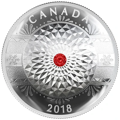 Classic Holiday Ornament with Swarovski® Crystals - Royal Canadian Mint Pure Silver Coin