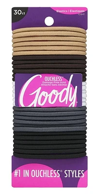 Goody Hair Elastics - Assorted Java Bean Neutral Colors - 30 Ct, Goody Elastics