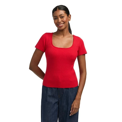 Chemise côtelée à encolure dégagée de Mexx pour femmes