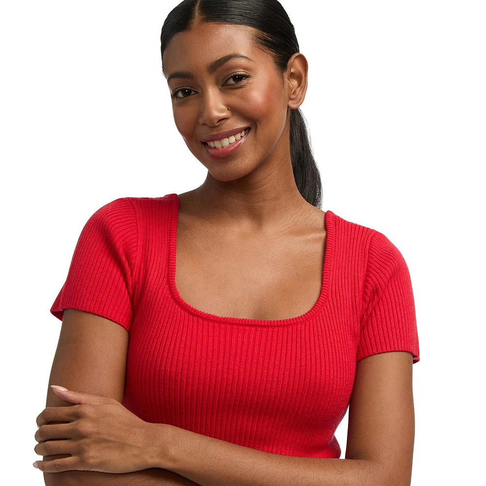 Chemise côtelée à encolure dégagée de Mexx pour femmes