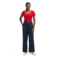 Chemise côtelée à encolure dégagée de Mexx pour femmes