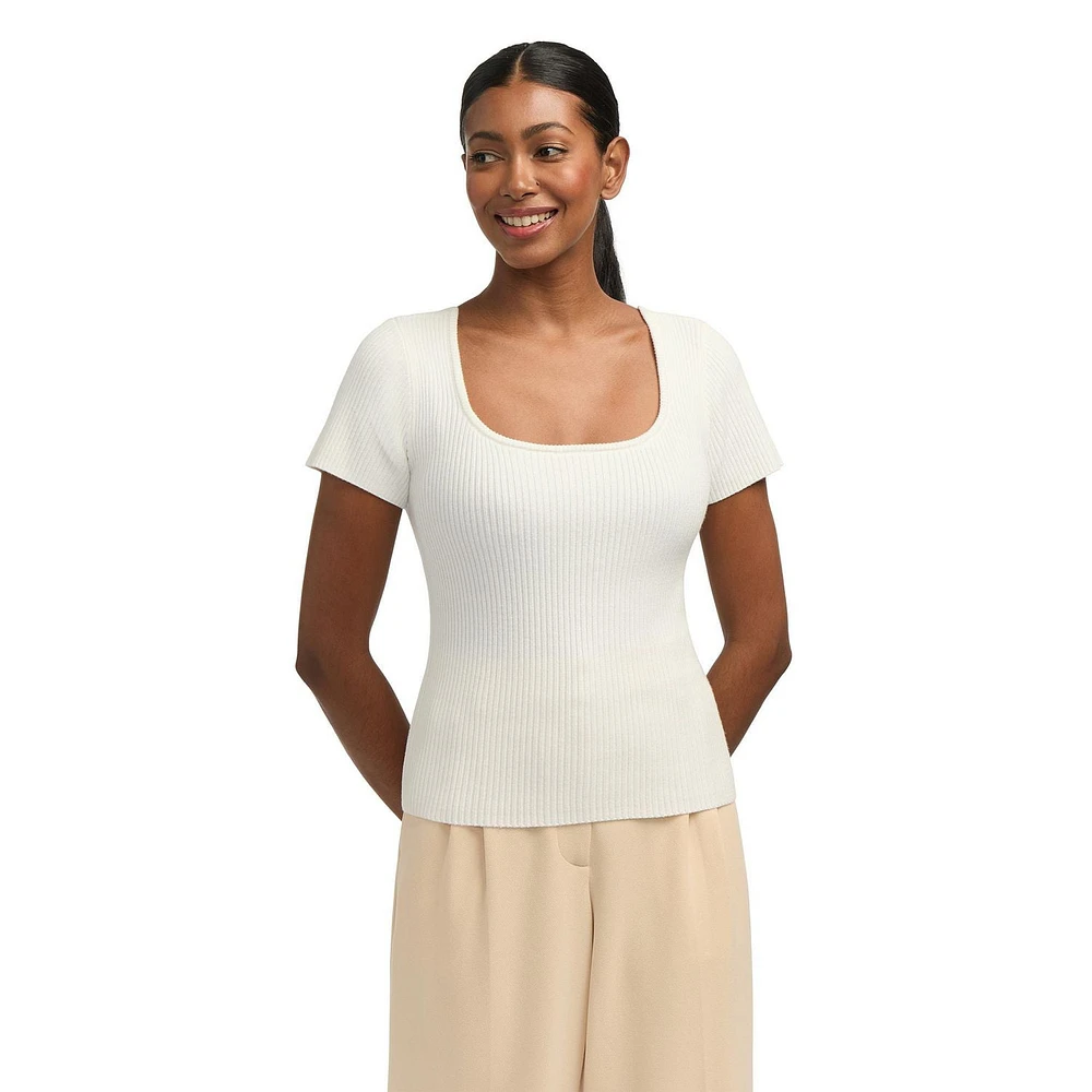Chemise côtelée à encolure dégagée de Mexx pour femmes