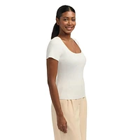 Chemise côtelée à encolure dégagée de Mexx pour femmes