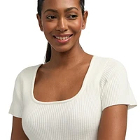 Chemise côtelée à encolure dégagée de Mexx pour femmes