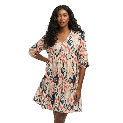 Mexx Women’s Printed V-Neck Puff Sleeve Dress, XS-XXL