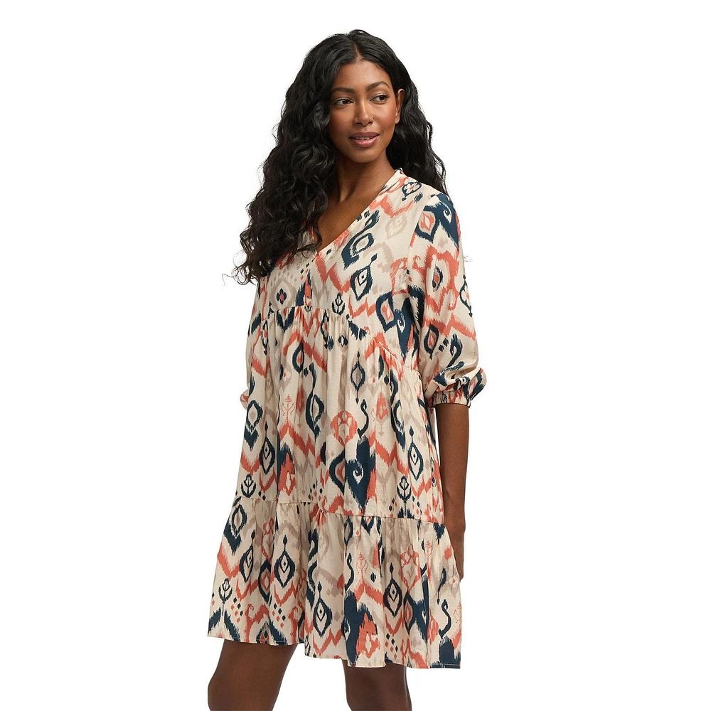 Mexx Women’s Printed V-Neck Puff Sleeve Dress, XS-XXL