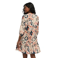 Mexx Women’s Printed V-Neck Puff Sleeve Dress, XS-XXL