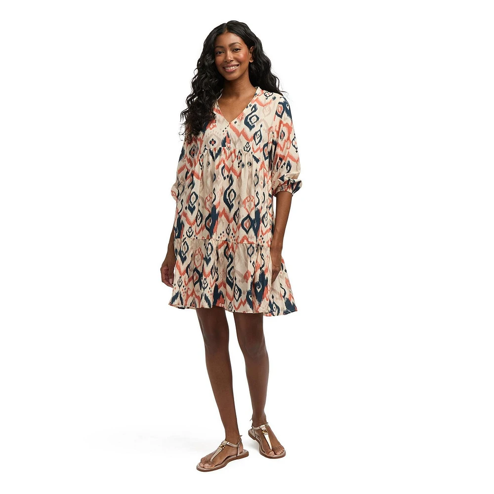 Mexx Women’s Printed V-Neck Puff Sleeve Dress, XS-XXL