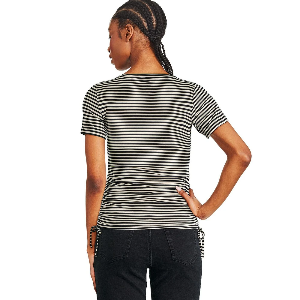T-shirt ruché sur les côtés George pour femmes Tailles TP–TTG