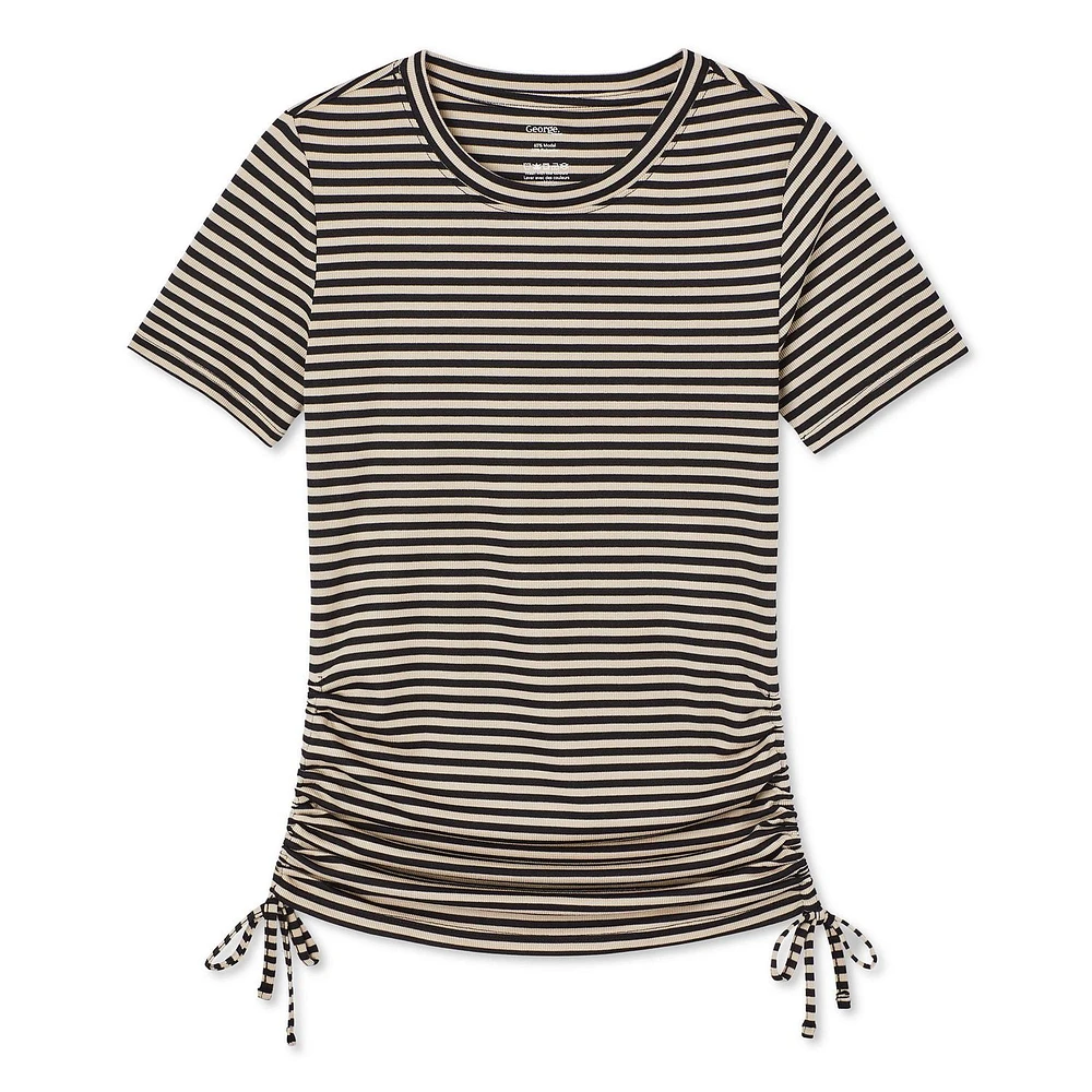 T-shirt ruché sur les côtés George pour femmes Tailles TP–TTG