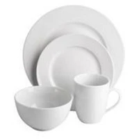 Gibson Home Classic Pearl Rim 16 Piece Fine Ceramic Dinnerware Set, White