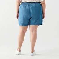 DV Pleated shorts with a shirred elastic waistband