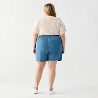 DV Pleated shorts with a shirred elastic waistband