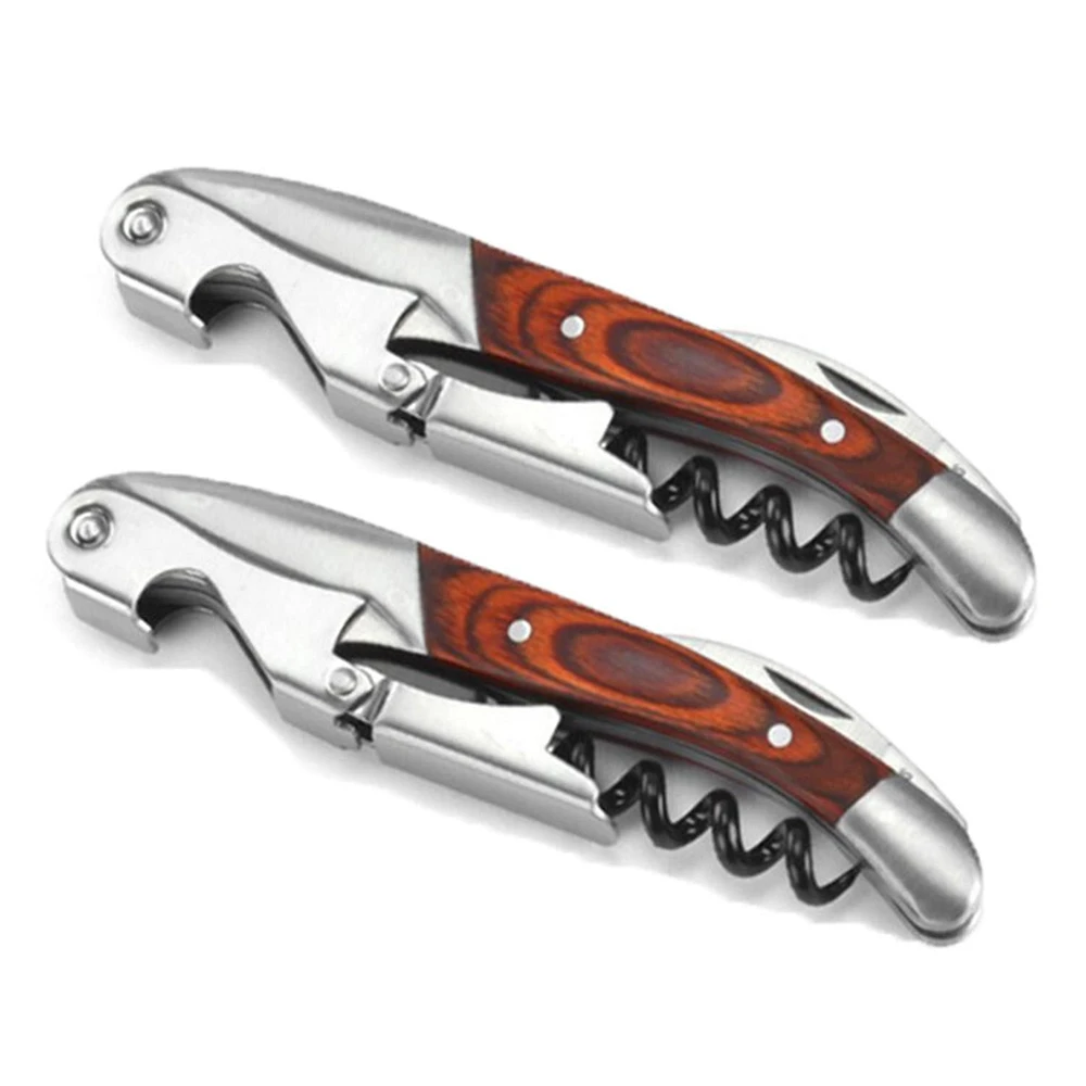 Sommelier Wood Handle Corkscrew Opener, Set of 2