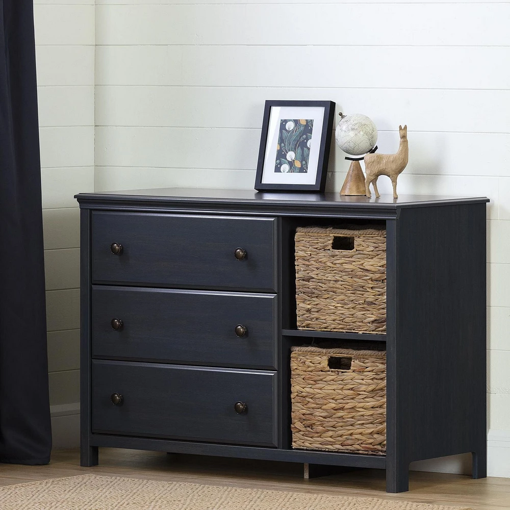 South Shore, Cotton Candy collection, 3-Drawer Dresser with Baskets