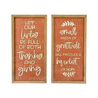 Framed Etched Wall Plaque (Harvest/Thanksgiving) (Asstd) - Set of 2