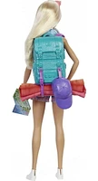 ​Barbie It Takes Two “Malibu” Camping Doll (11.5 in Blonde) with Pet Puppy, Backpack, Sleeping Bag & 10 Camping Accessories, Gift for 3 to 7 Year Olds, Ages 3+