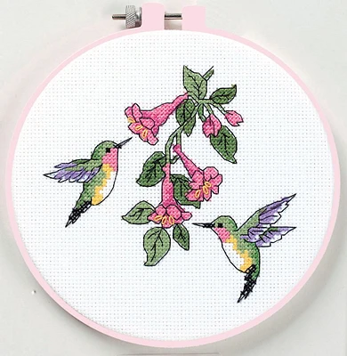 Hummingbird Duo Counted Cross Stitch Kit by Dimensions, Hummingbird Counted Cross Stitch Kit