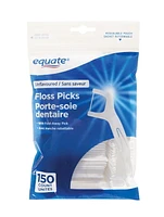 Equate Unflavoured Floss Picks, 150 Unflavoured Flossers