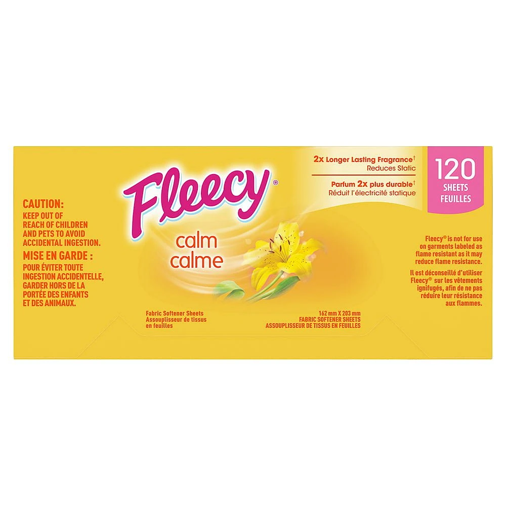 Fleecy Aroma Therapy Calm Fabric Softener Dryer Sheets (Fabric Conditioner), 120 Sheets