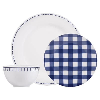 Safdie & Co. Dinnerware Sets for 4 | Rustic Cottage Dinner Plate, Appetizer Plate, and Soup or Cereal Bowl Set | Plates and Bowls are Highly Chip and Crack Resistant | Dishwasher & Microwave Safe