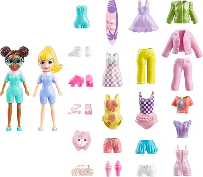 Polly Pocket Large Fashion Pack, Travel Toy with Dolls and Clothing Accessories