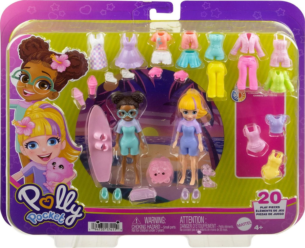 Polly Pocket Large Fashion Pack, Travel Toy with Dolls and Clothing Accessories