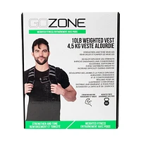 GoZone 10lb Weighted Vest – Black/Grey, With reflective safety strips