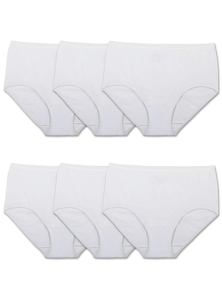 Fruit of the Loom Women's Cotton Briefs, 6-Pack, Sizes 5 - 8