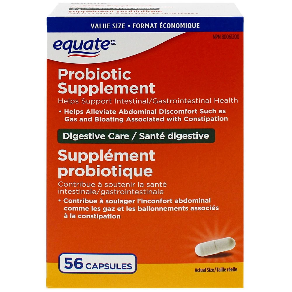 Equate Probiotic Supplement, VALUE SIZE 56 Capsules