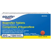 Equate Ibuprofen Tablet, 200mg, 120 Tablets