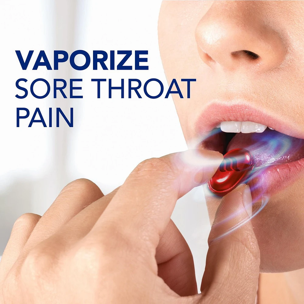 Vicks VapoCOOL Max Drops, Max Strength Medicated Drops, Soothes Sore Throat Pain Caused by Cough, Cherry Freeze Flavor, 40CT