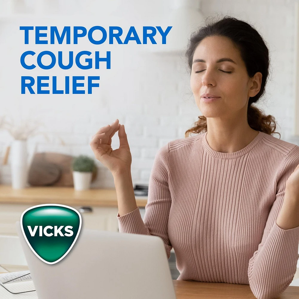 Vicks VapoCOOL Max Drops, Max Strength Medicated Drops, Soothes Sore Throat Pain Caused by Cough, Cherry Freeze Flavor, 40CT