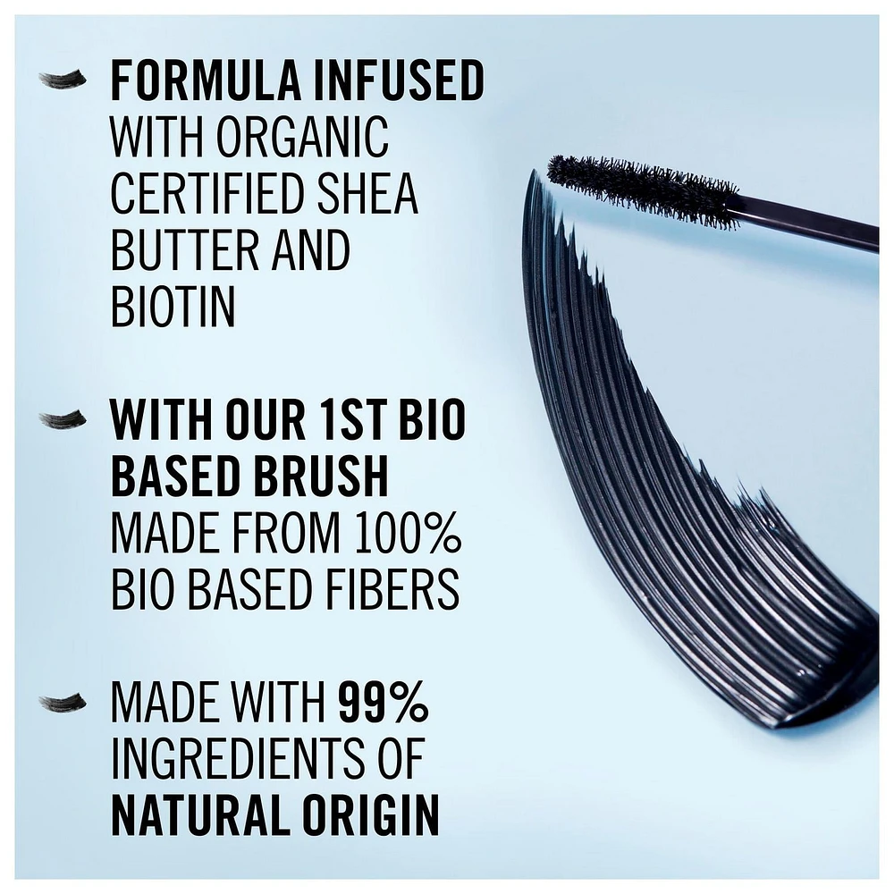 Rimmel KIND & FREE Mascara propre, revitalisant, volumateur et allongeant - Infusé de beurre de karité certifié biologique et de biotine - Sans cruauté envers les animaux et végétalien Mascara vegan 7mL